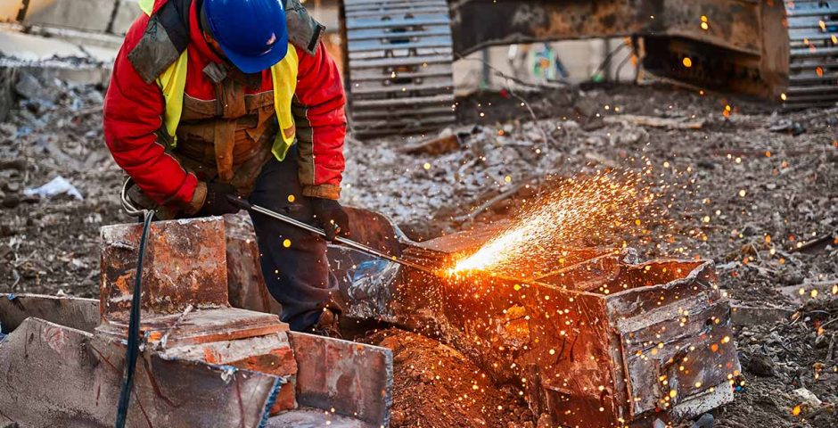 Mitarbeiter auf der Baustelle