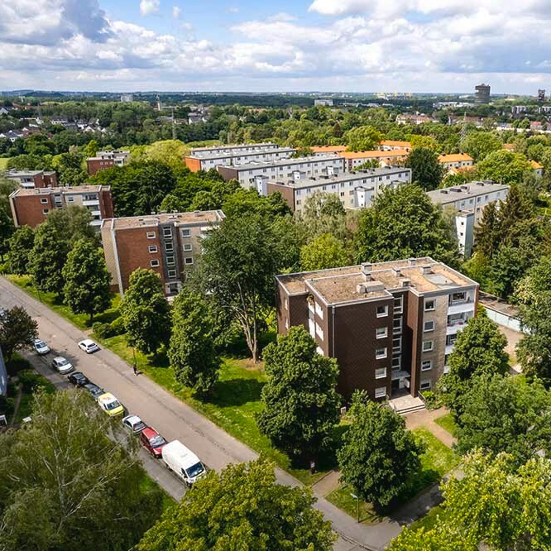 Blick auf das Wohngebiet aus Vogelperspektive