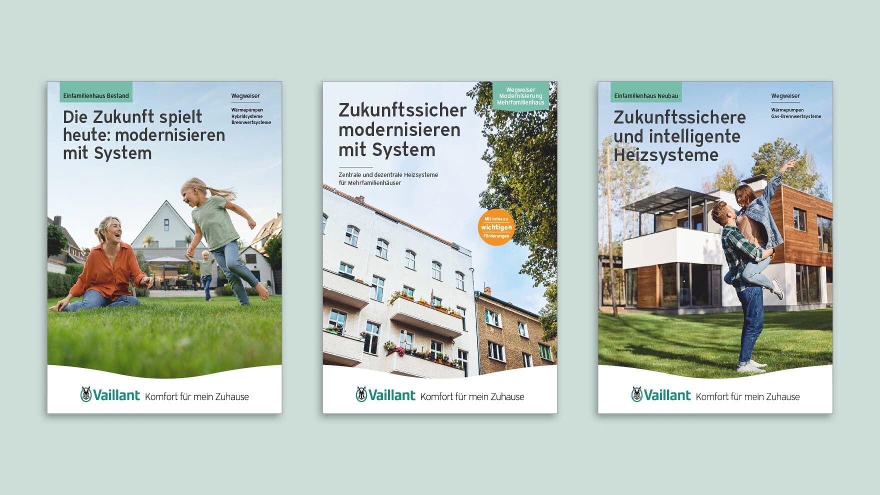Abbildung verschiedener Vaillant Broschüren