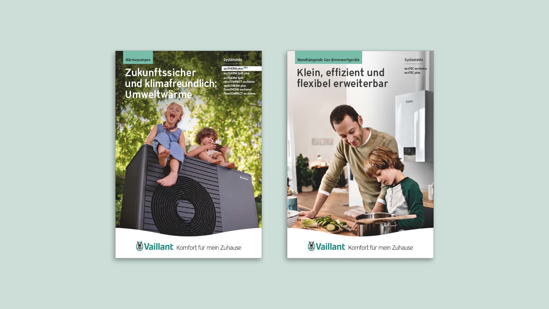 Abbildung verschiedener Vaillant Broschüren