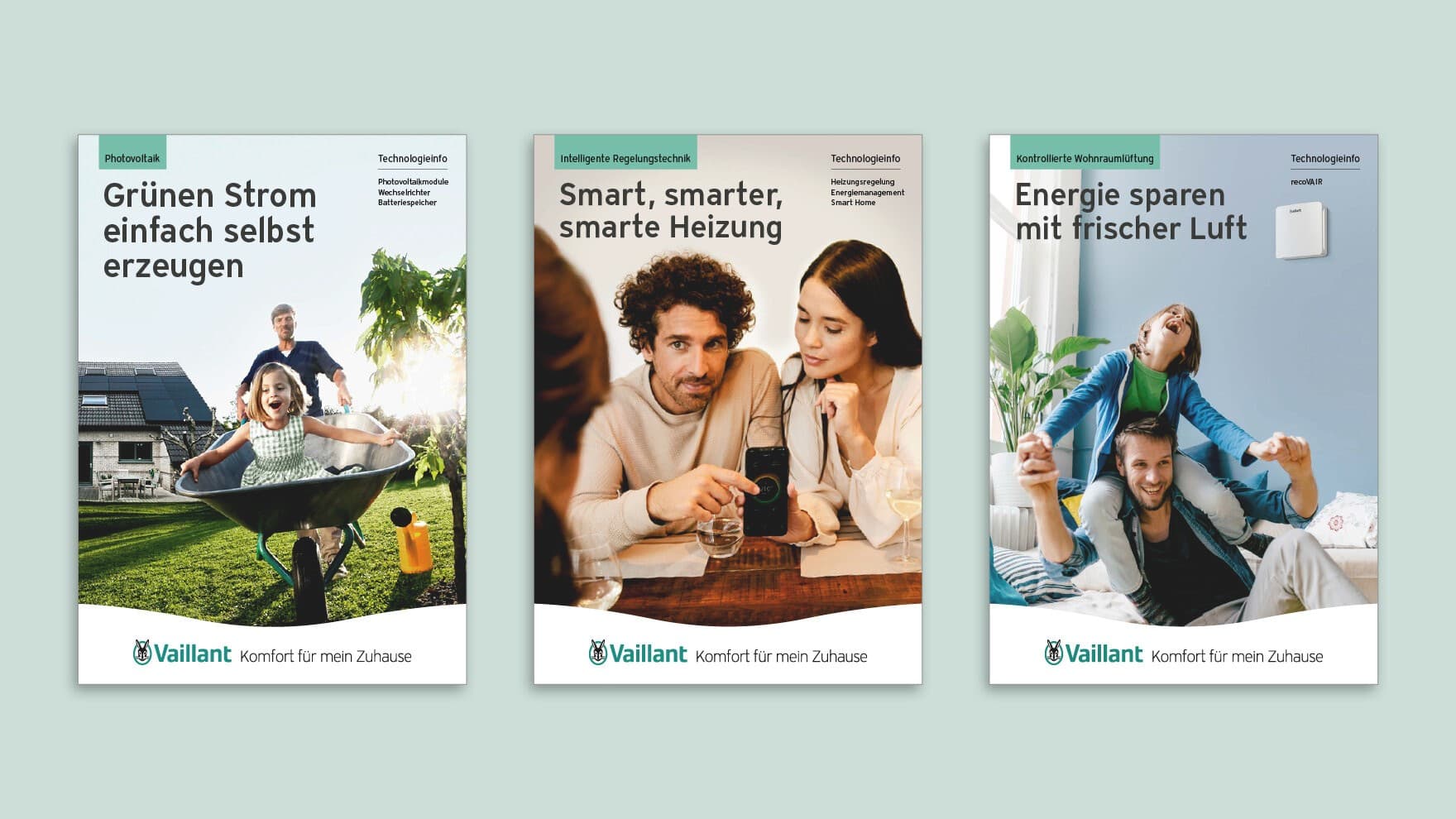 Abbildung verschiedener Vaillant Broschüren