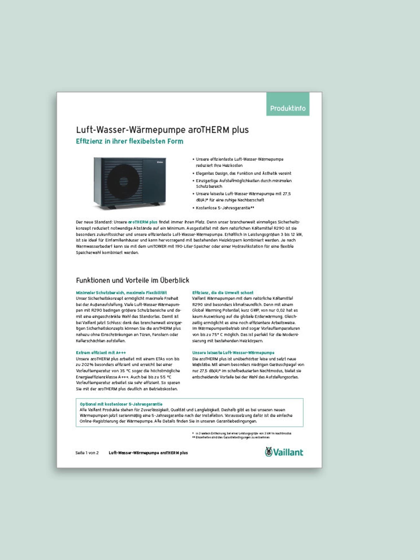 Abbildung einer Vaillant Broschüre