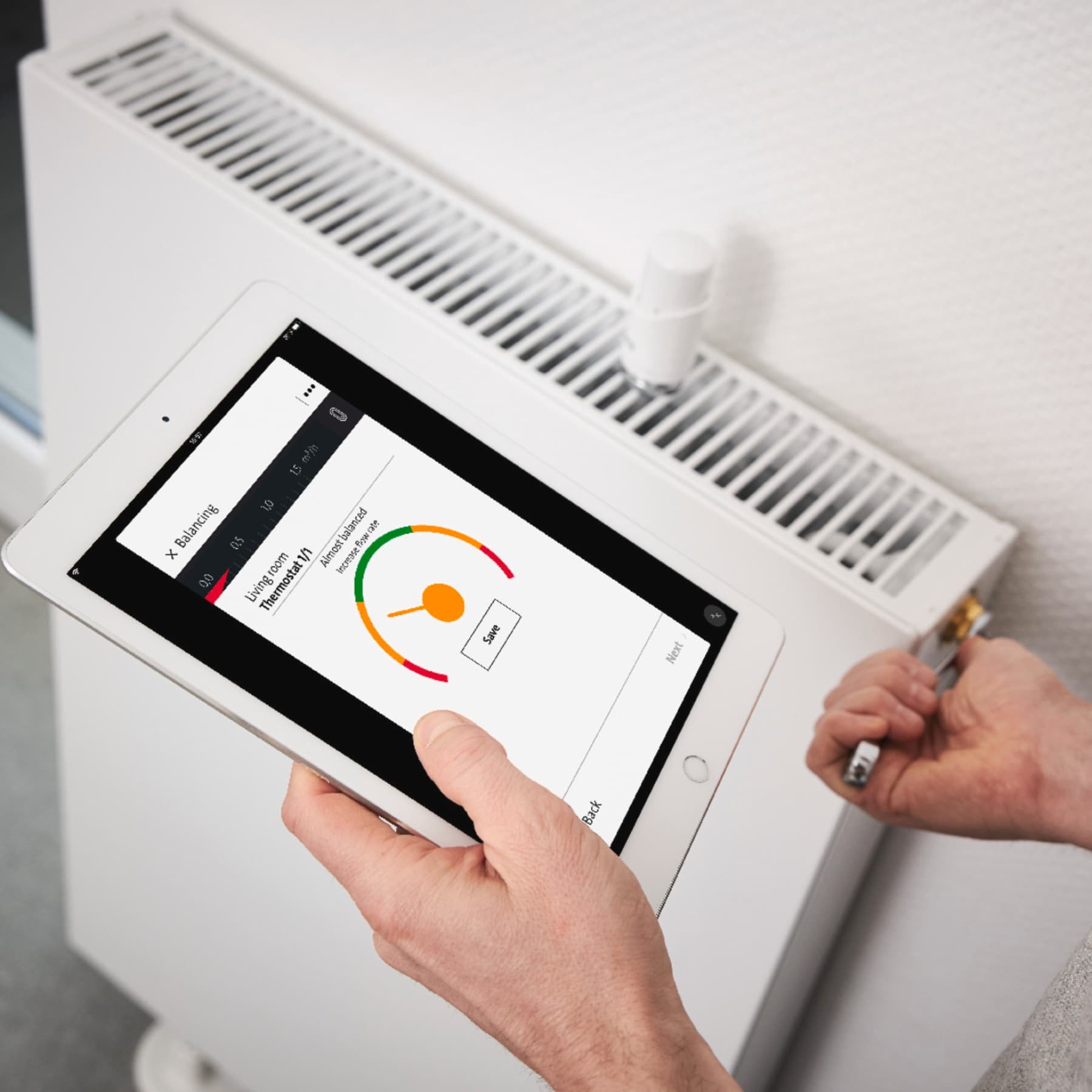 Hydraulischer Abgleich wird durchgeführt.