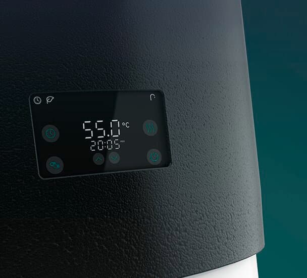 Ein digitaler Vaillant Regler in Nahaufnahme auf das Display.