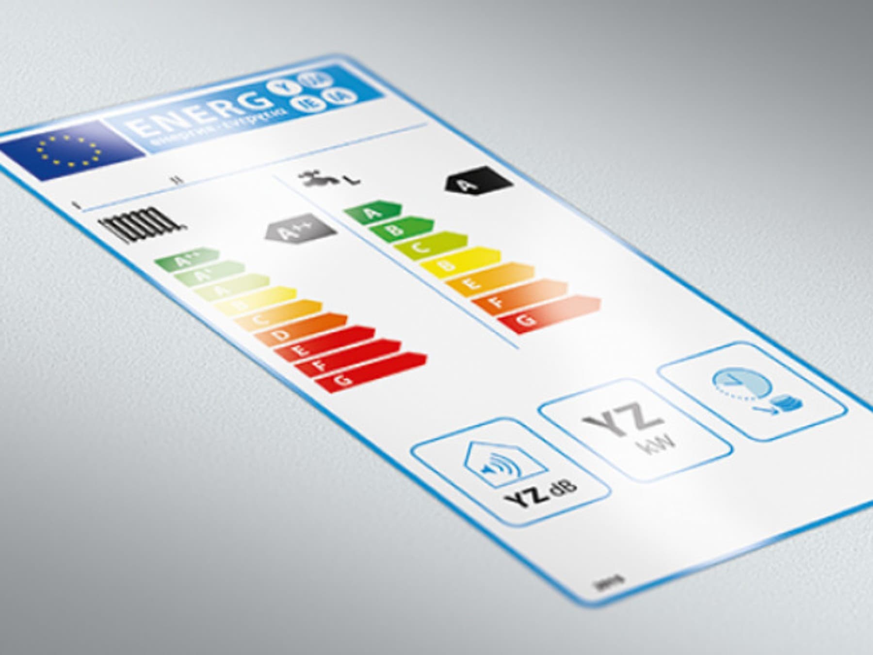 Energieeefizienzlabel mit A++ für die Heizung und A für Warmwasser