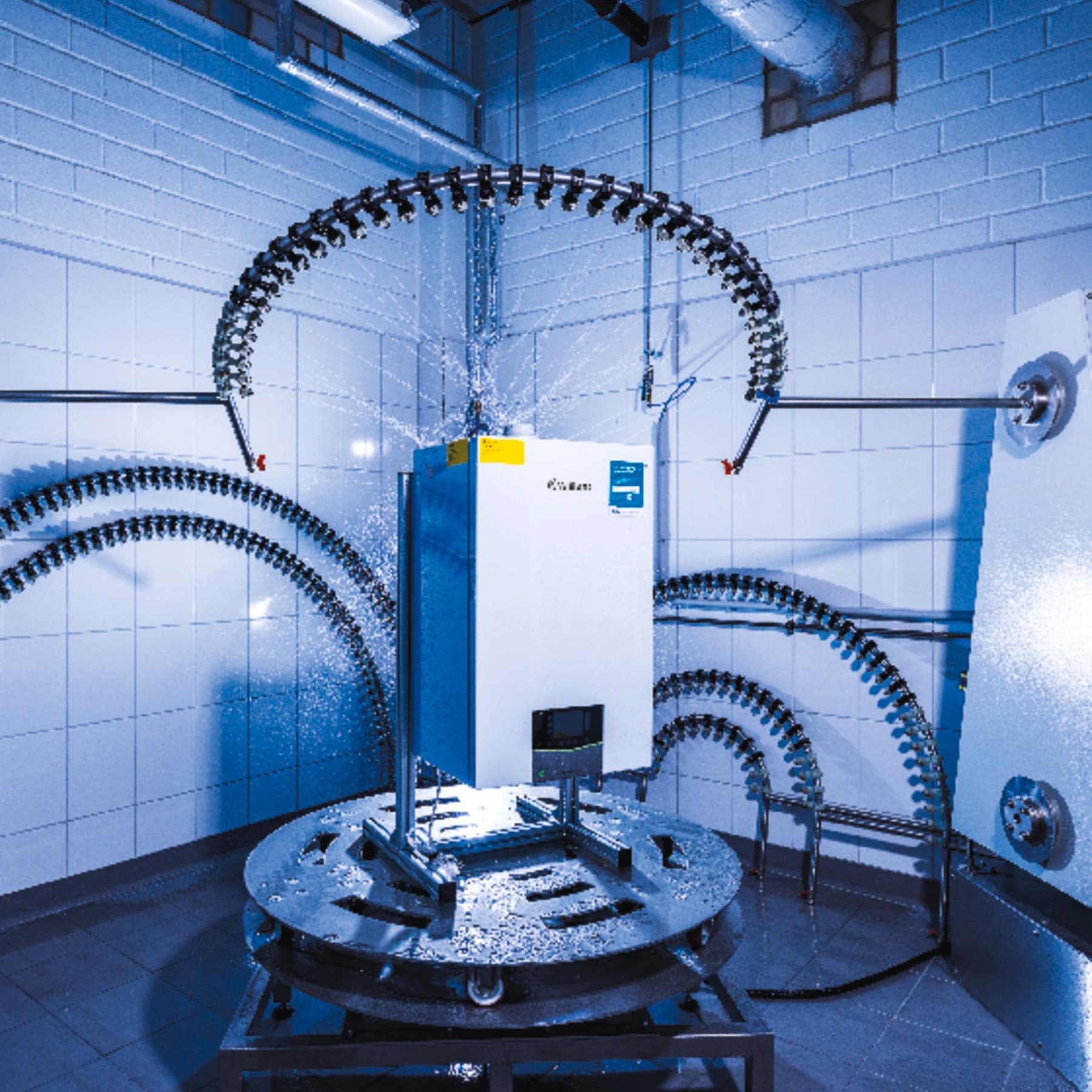 Eine Vaillant Gasheizung in einem Testzentrum.