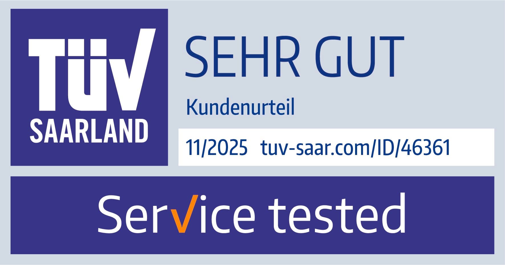 TÜV 2025 "Sehr gut"