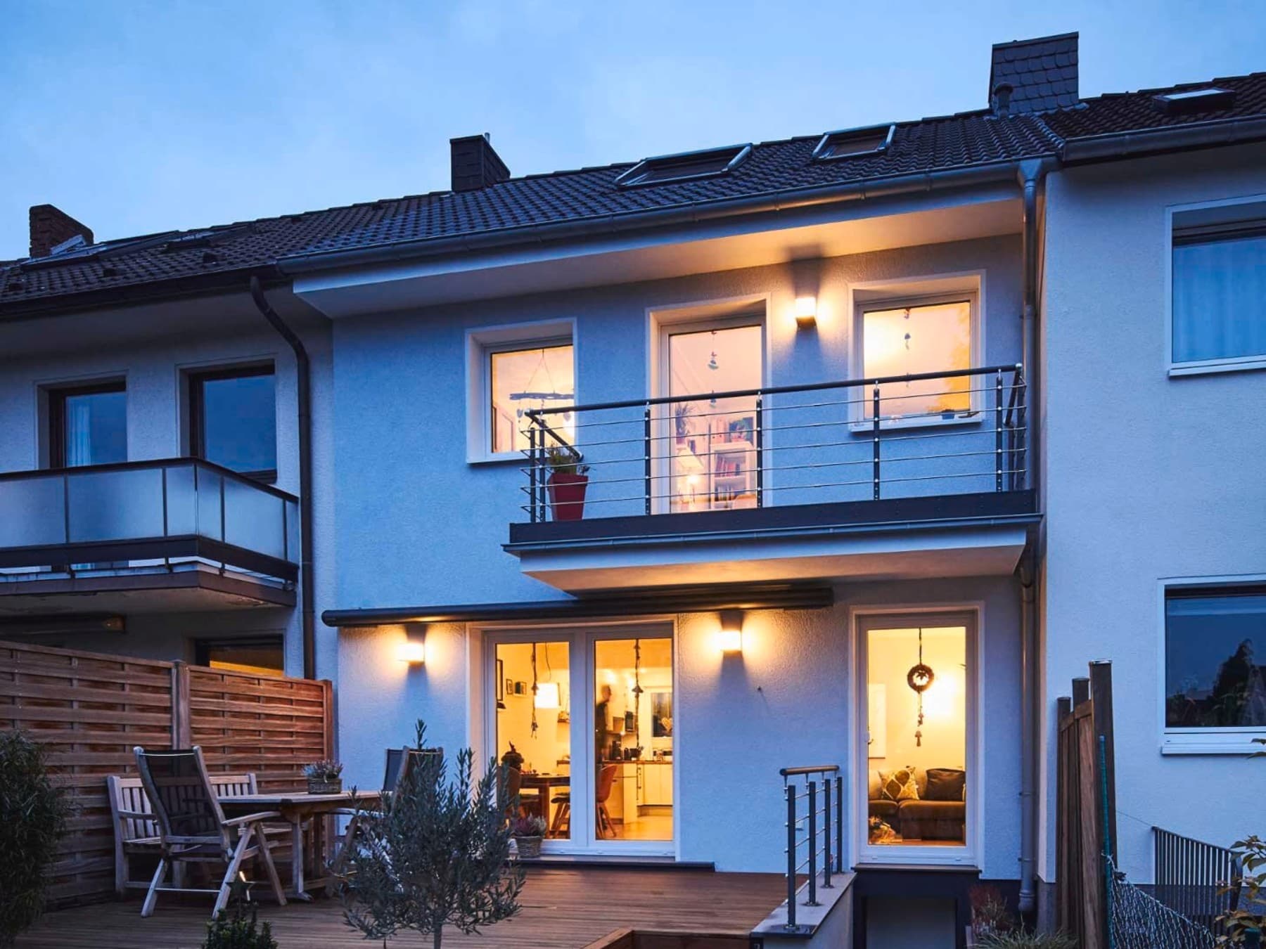 Außenansicht eines Reihenmittelhauses