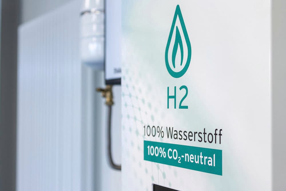 Das Brennwertgerät von Vaillant mit 100% Wasserstoff wird gezeigt